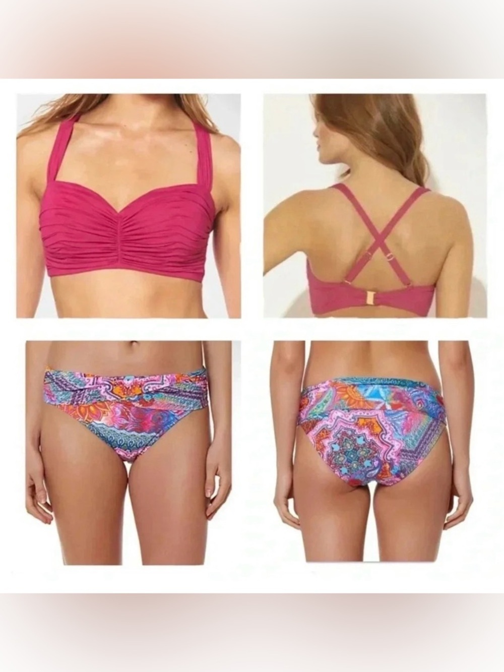 Bleu Rod Beattie Shirred Underwire Bikini Top and Bikini Bottom